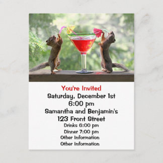 Invitación ardillas de la Hora Feliz