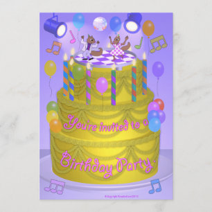 Invitación Ardillas en torta