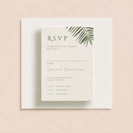 Invitación Areca Modern Watercolor Palm Wedding RSVP