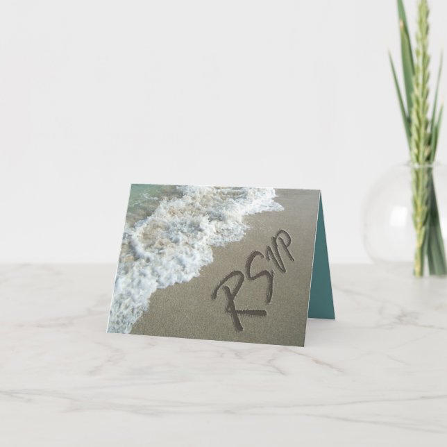 Invitación Arena de la boda del destino de la playa que (Anverso)