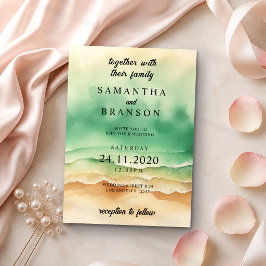 Invitación Arena de playa oceánica moderna acuarela elegante