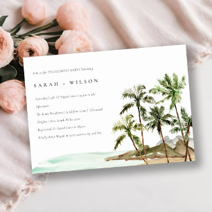 Invitación Arena Rusa Tropical Palm Trees Beach Engagement