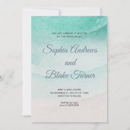 Invitación Arena temática de playa y Boda del agua