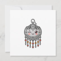 Arete Pegatina Plateado Marroquí Amazigh Kawaii Li