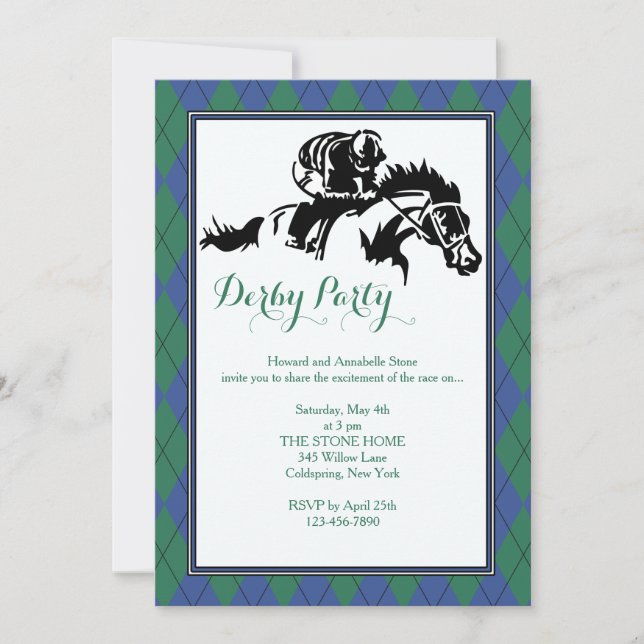 Invitación Argyle 2 de Carreras de Caballos (Anverso)