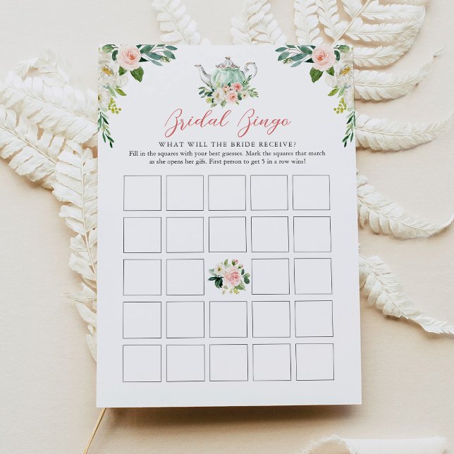Invitación ARIA Tea Fiesta Bridal Shower Bingo Juego (Subido por el creador)