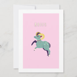 Invitación Aries rosa, zodiaco, impresión de signo estelar