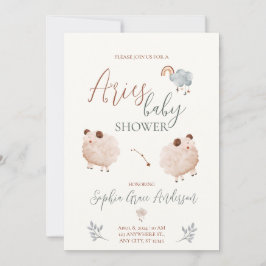 Invitación Aries Zodiac señal de la ducha de bebé