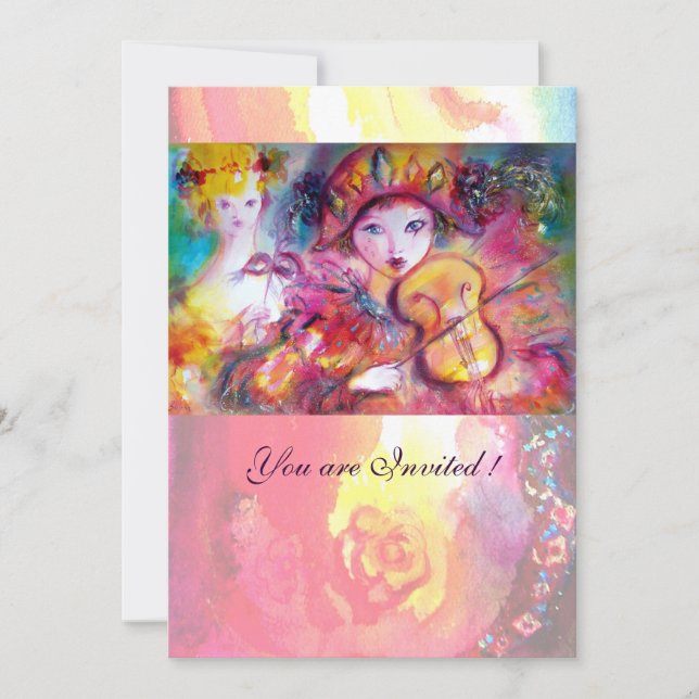 Invitación ARLECCHINO Y COLOMBINA /Venetian Mardi Gras (Anverso)