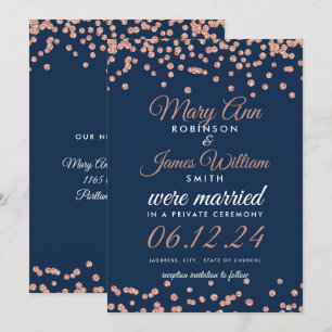Invitación Armada Confetti Rosa Purpurina de oro