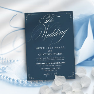 Invitación Armada de elegancia inmadura y Boda blanco
