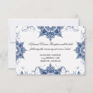 Invitación Armada de tela y recepción de boda blanca de damas