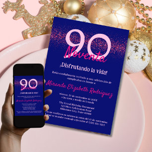 Invitación Armada Española Purpurina Rosa Fuerte para Mujer C