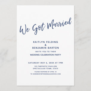 Invitación Armada Nos Casamos Con Casual Moderno Solo Recepci