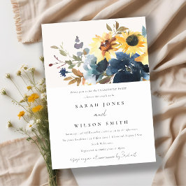 Invitación Armada Rusa Amarilla Girasol Compromiso Floral