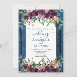 Invitación Armada rusa y Boda floral borgoñona