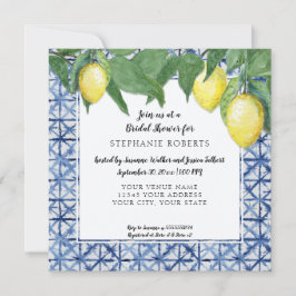 Invitación Armada Shibori en blanco con ducha de limón cítric