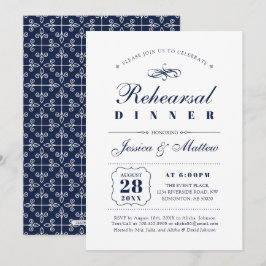 Invitación Armada y blanco | Cena elegante para el ensayo de 