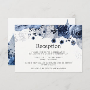 Invitación Armada y blanco con recepción de boda floral plate