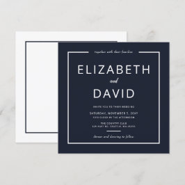 Invitación Armada y Boda Minimalista moderno elegante y blanc