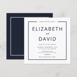 Invitación Armada y Boda Minimalista moderno elegante y blanc