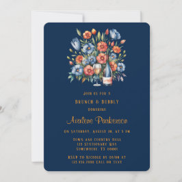 Invitación Armada y Naranja Peony Brunch & Bubbly