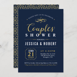 Invitación Armada y oro | Ducha nupcial elegante