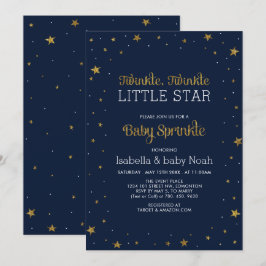 Invitación Armada y oro | Twinkle Little Star Baby Sprinkle