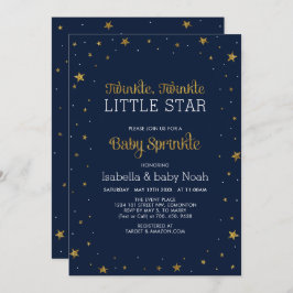 Invitación Armada y oro | Twinkle Little Star Baby Sprinkle