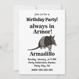 Invitación Armadillo Animal Funny Birthday Party