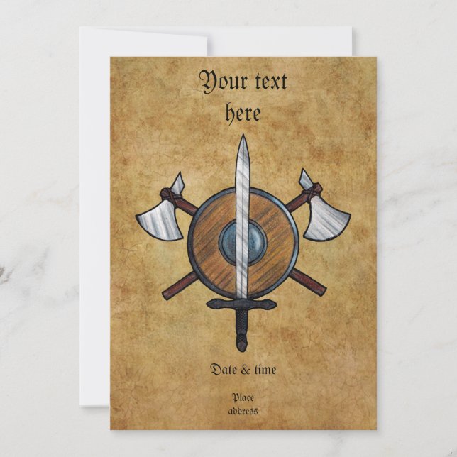 Invitación Armas Medievales (Anverso)