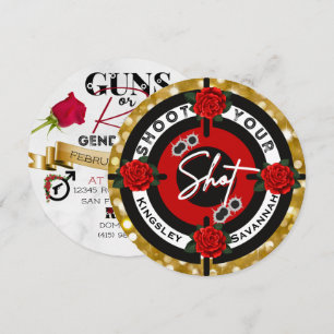 Invitación Armas o Rosas   Revelación de género: dispara tu t