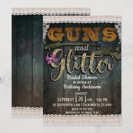 Invitación ARMAS Y BRILLO Ducha de Novia Rústica con Encaje d