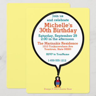 Invitación Armenia hablando Ms Penguin Personalizado 