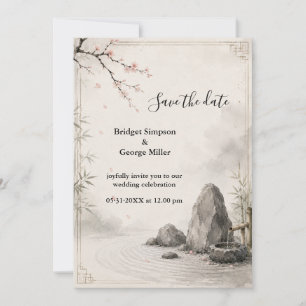 Invitación Armonía Botánica Boda Zen Sakura