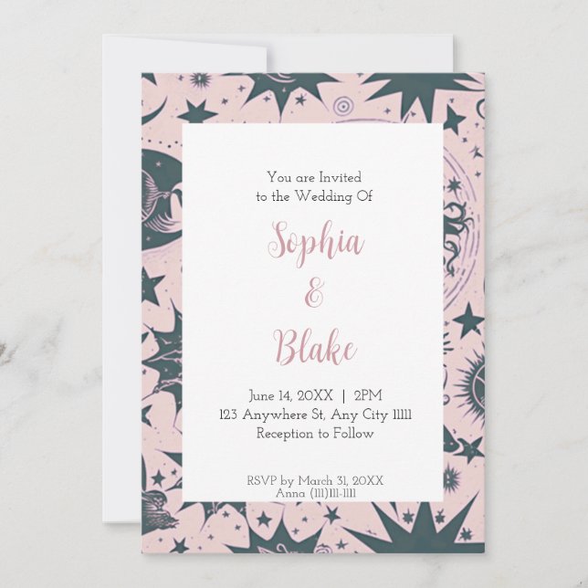 Invitación Armonía Celestial Boda (Anverso)