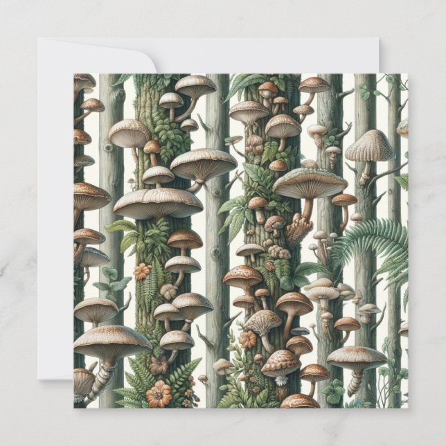 Invitación Armonía de la Naturaleza: Patrón botánico sin foco (Anverso)