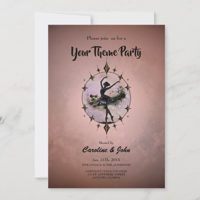 Invitación Armonía del movimiento La bailarina en la luz de l (Anverso)