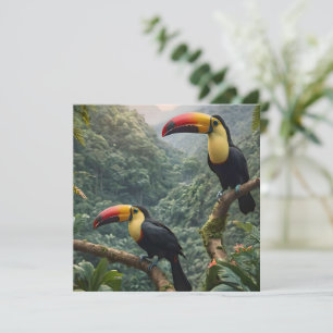 Invitación Armonía Tropical: Dos Tucanes en el Dosel,