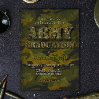 Invitación Army Graduation- Military - Soldier 