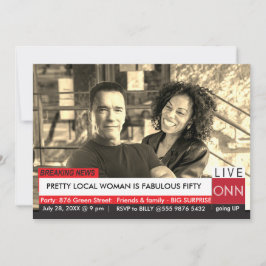 Invitación Arnold Schwarzenegger 50th Birthday Funny TV News