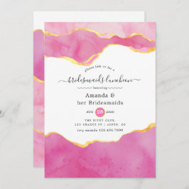 Invitación Aroma rosa y oro damas de honor almuerzo