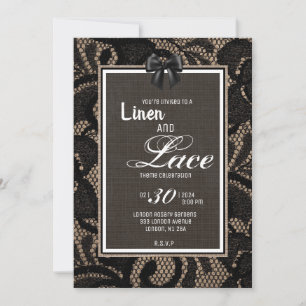 Invitación Arpillera, lino y encaje de boda personalizado