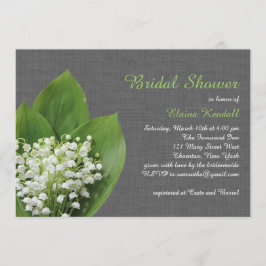 Invitación Arpillera nupcial del gris de la ducha del lirio