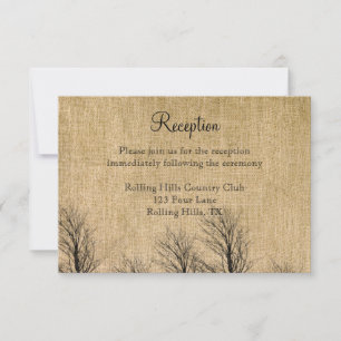 Invitación Arpillera y Abedul Recepción de Boda de Lujo