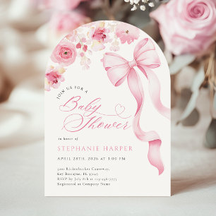 Invitación arqueada para baby shower Baby In Bloom