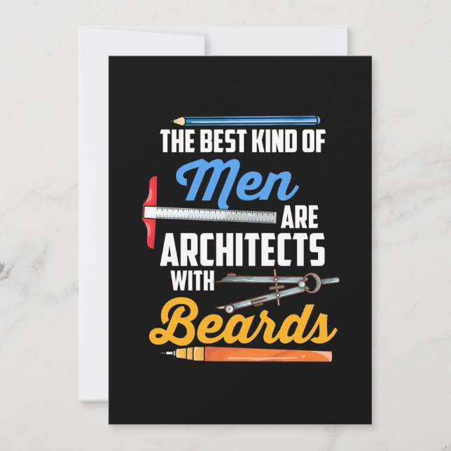 Invitación Arquitectos Hombres Con Barbas (Anverso)