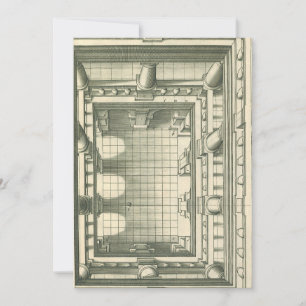 Invitación Arquitectura antigua, perspectiva del patio del at