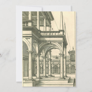Invitación Arquitectura de época, patio romano con columnas