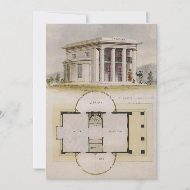 Invitación Arquitectura de época, Villa griega (Anverso)